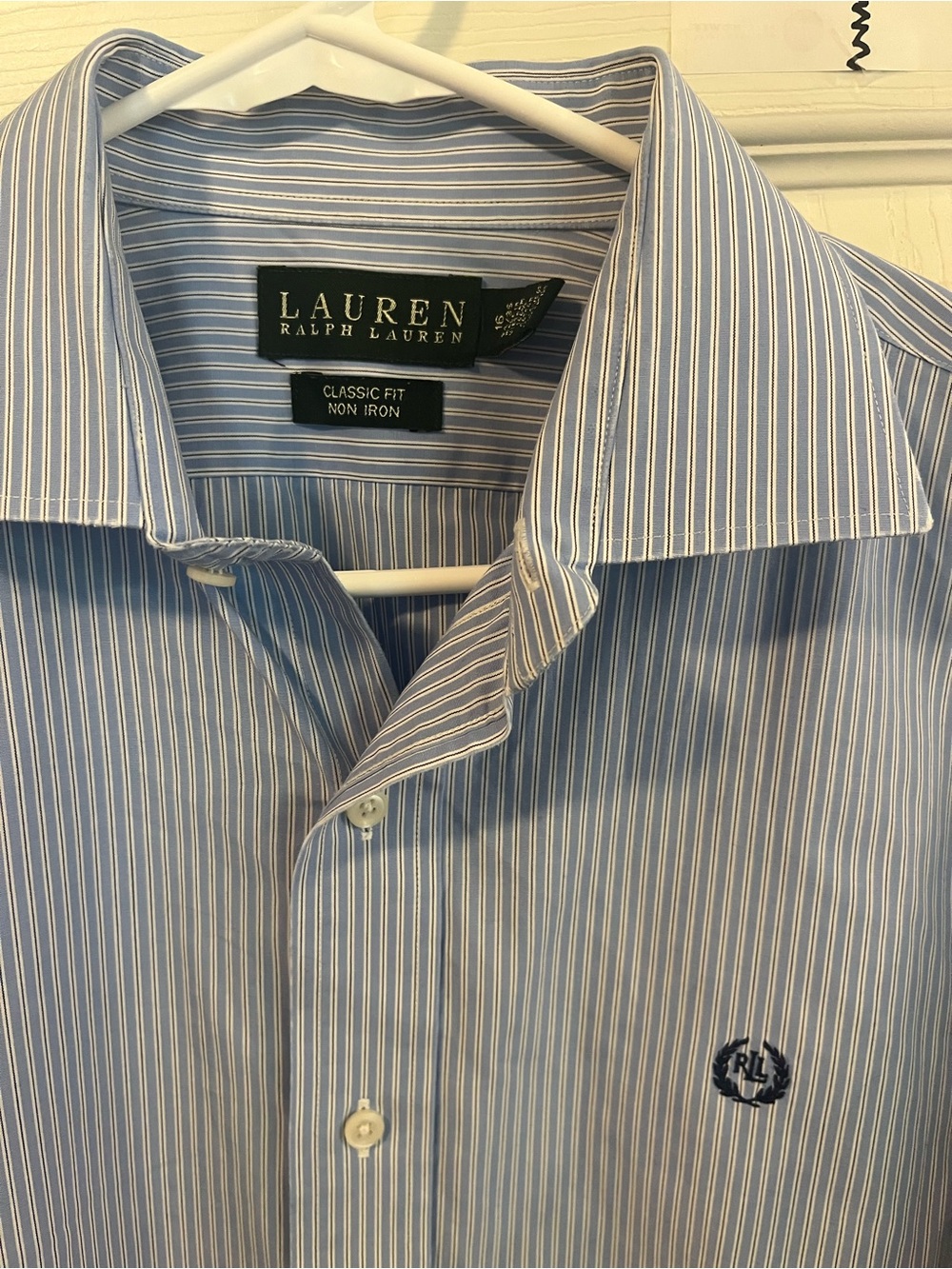 Ralph Lauren Blue and White Pinstripe Dress Shirt